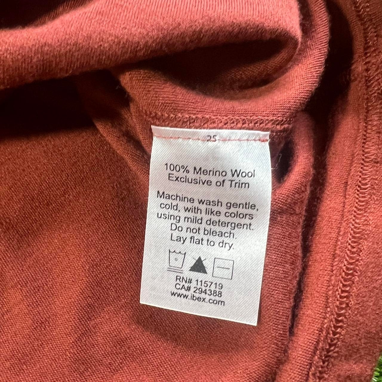 Ibex Merino Wool 1/4 Zip Pullover Sweater Rust Gray Colorblock Men's Xl Euc — image 3 of 6